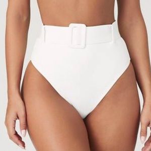 Meshki High Waist Belted Swim Bottoms